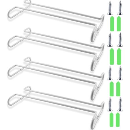 Pakke med vinglassholdere, hylle under skapet for vinglass, oppbevaring med vinglassholder, vinglassholder for kjøkkenskap, bar, hvit