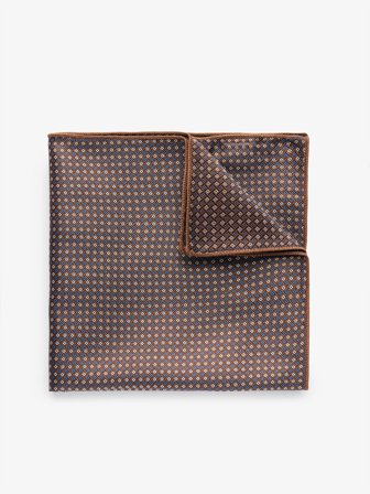 John Henric Men's Brown Pocket Square Geometric Size Onesize