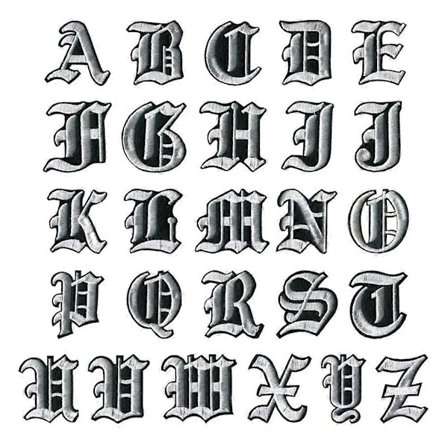 Engelska Alfabetets Bokstäver Blandade Broderade Sy på Märken Stryk på för Kläder