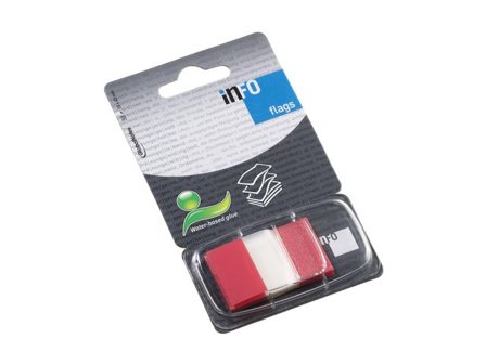 info Index 25x43mm röd - Lyreco - Kontorsmaterial - Indexflikar och märkflikar - Indexflikar i plast