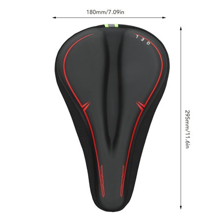 Kapea pyörän satulan pehmuste paksuuntunut silikoni hengittävä pehmeä pyörän satulan päällinen heijastavalla varoituksella harjoitteluun musta 