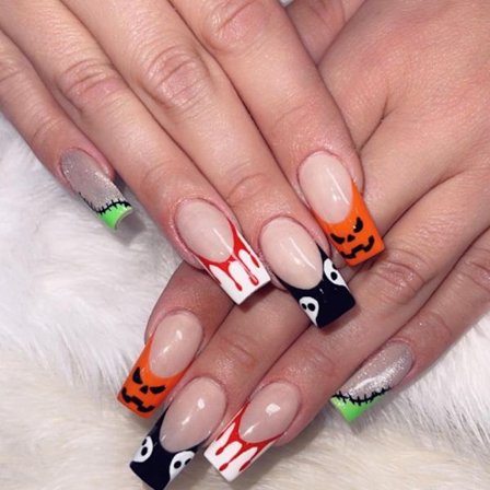 Halloween Fake Nails Kurpitsan kynnet A1-02-05 A1-02-05