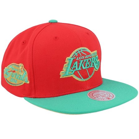 Mitchell & Ness - Rojo snapback Gorra - Los Angeles Lakers Mistletoe Red Snapback @ Hatstore
