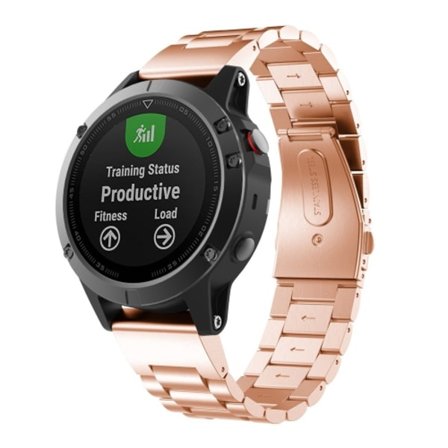 För Garmin Fenix ​​5X 3-pärlor i rostfritt stål watch