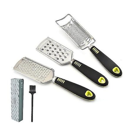 Sett med 3 ostehøvel manuell rivjern rustfritt stål rivjern ostehøvel ostehøvel kjøkkenverktøy potetgrep
