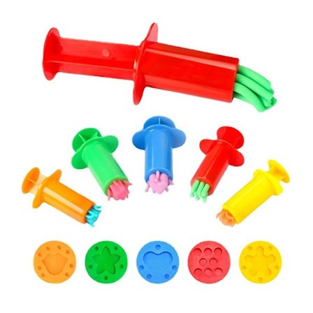 5x/set Plasticine Squeeze Set Extruder Verktyg för Smart Dough Verktyg för Barnspel