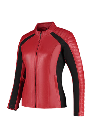 Motorjas Dames Rusty Stitches Donna Rood/Zwart 42