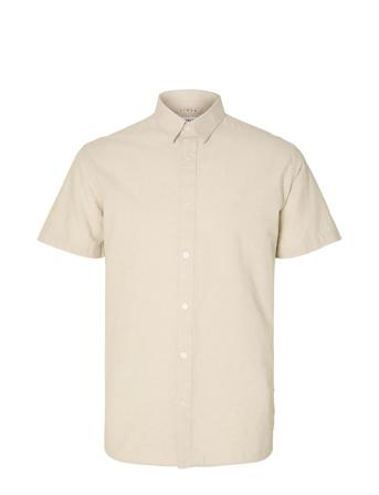 Slhreg-Sun Shirt Ss Noos Cream Selected Homme