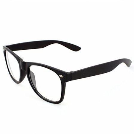 Retro Wayfarer briller sort klart glas uden styrke