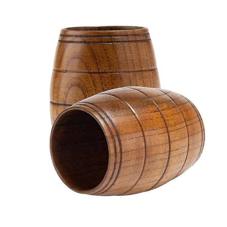 2 stk. Klassisk treformet ølkrus, håndlagde tekopper, for kaffe, varme drikker, melk