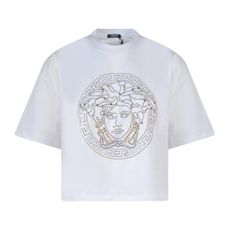 Versace, T-Shirts Wit, Dames, Maat:S