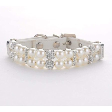 Bling Rhinestone Pet Dog Jewelry Chihuahua Dog Collar, Pearl Dog Collars, Bling Dog Collar Leather, Pet Pearl Collar, Necklace Crystal Jewellery 