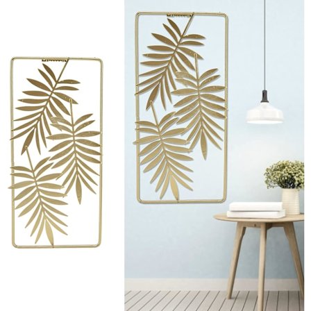 Metal Blade Væg Skulpturer Dekoration Gylden Rektangel Nordisk Stil Vægkunst til Stue Soveværelse Baggrund, Slid-