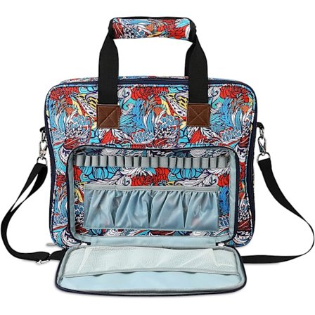 Bärbar broderikit förvaringsväska Multi-Pockets Square Carry Ba