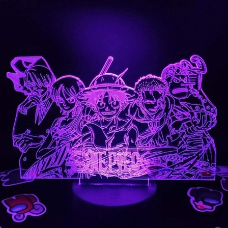 3D LED -yövalaisinlahja makuuhuoneeseen One Piece Anime Luffy -lamppu