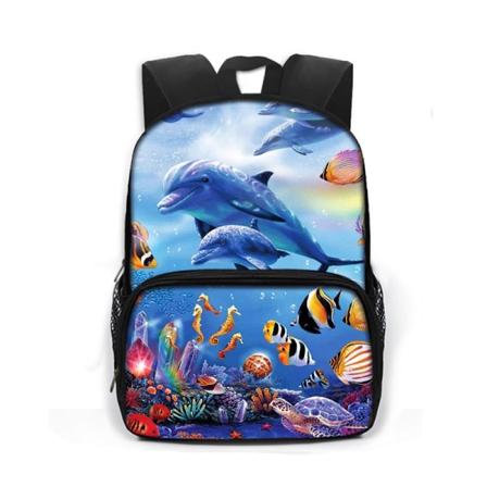13 Inch Cute Se Dyr Børn Skoletasker Delfin Blæksprutte Havskildpadde Børn Børnehave Rygsæk Drenge Piger Skoletaske Bogtaske style 15