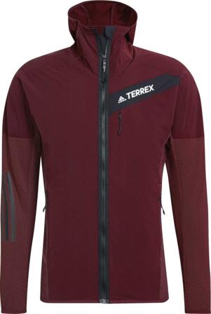 Adidas Men's Techrock Flooce Wind Hooded Jacket Men Mid layer tops Red S