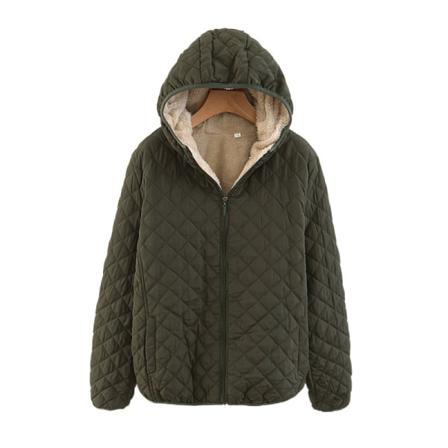 Kvinnor Enfärgad Med Fickor Hoodjacka Front Zip Coat