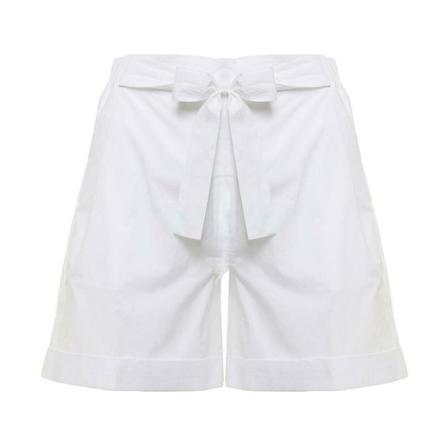 Semicouture, Woman's Charlene Cotton Shorts with Bow Biały, Kobieta, Rozmiar: S