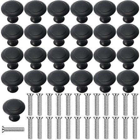 25 skabslågeknapper, velegnede til badeværelse, skab, toiletborddøre og møbler (30 mm).