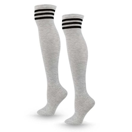 Stribet knæ sokker grå sorte striber - høj sokker