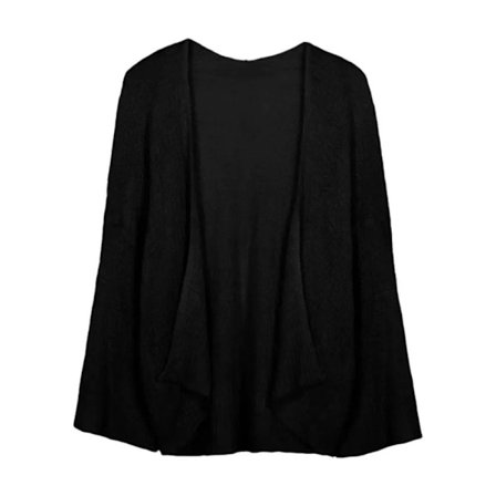 Sommarstickad kofta tunn kofta kappa SVART