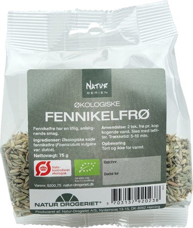 Natur Drogeriet Fennikel hele frø Ø 75 g, Helse & Madvarer, Krydderier, Lakrids