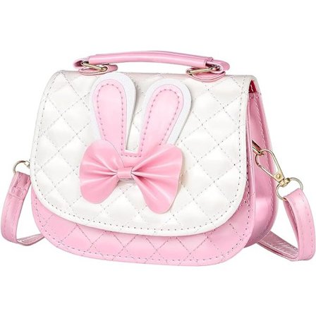 Pige tasker, børns skuldertaske håndtaske pige med søde kaninører og sløjfe crossbody pung skuldertaske håndtaske justerbar rem