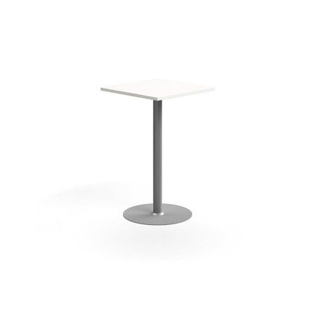 Stół barowy VERTICUS, 700x700x1100 mm, biały/srebrny