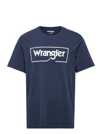Frame Logo Tee T-shirt Navy Wrangler
