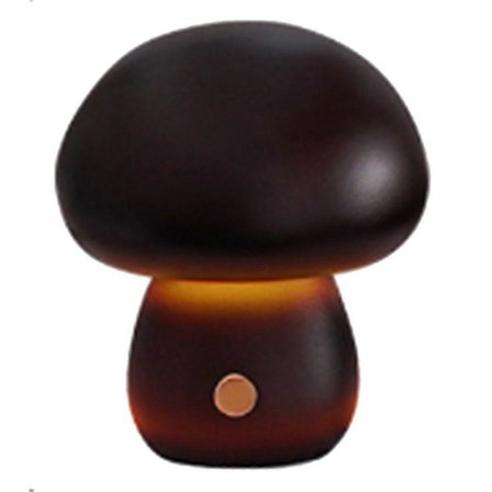 Wooden Mushroom Night Light, Bedside Lamp for Bedroom, Warm Dimmable Desk Lamp Walnut and Beech Wood