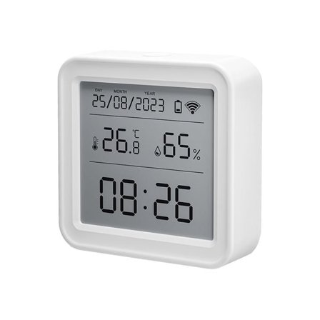 Smart termometer og fugtighedsmåler med Zigbee- og Tuya-kompatibilitet