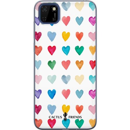 Kompatibelt Mobildeksel til Huawei Huawei Y5p Cactus and Friends - Watercolor Love Grid