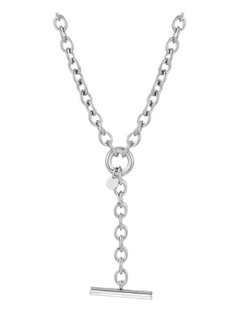Bud to rose | Alexa T-Bar Long Necklace Silver | ONE SIZE
