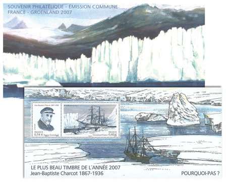 Frankrig 2008 - Polarekspedition Jean-Baptiste Charcot - Mappe med graveret miniark. Martin Mörck