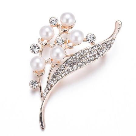 Kvinners perle- og rhinestones blomsterbrosje pins legering brystpin skjerf spenne smykker dekorasjoner