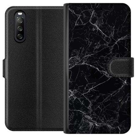 Sony Xperia 10 III Lompakkokotelo Marmori Musta
