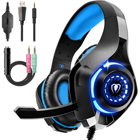 Gaming Headset til PS4 PS5 PC Xbox One Dyb Bas med Støjreduktion