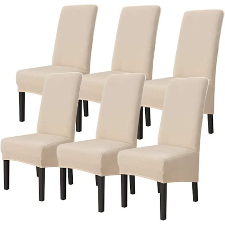 Spisestolstrekk Stretch Stoler Deksel Høy Rygg Avtagbar