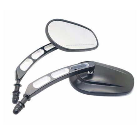 Sidespejle i metal til Harley Davidson og lignende modeller