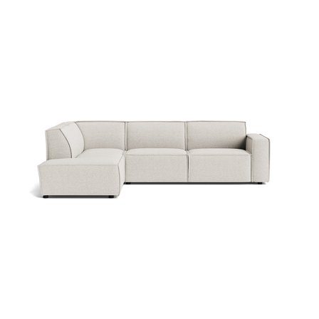 Lyon Ecksofa, links, modernes Design in Modesto Creme, komfortables L-Sofa für das Wohnzimmer, hochwertige Polsterung, Breite 80cm