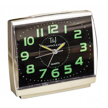 Easylife Set med 2 lättlästa, tysta, självlysande väckarklockor, tyst väckarklocka, självlysande klocka, väckarklocka med extra stora siffror - full 