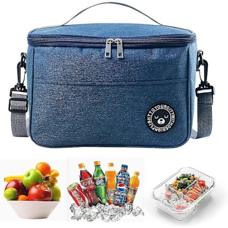 foldbar køletaske, lille køletaske, vandtætte madkasser, køletaske med lynlås, picnic taske egnet (navy)