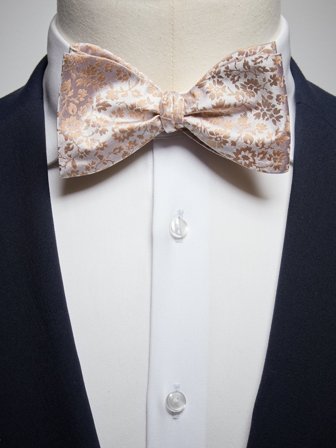 John Henric Men's Beige Blumen Selbstgebundene Fliege Seide Size Self-tied