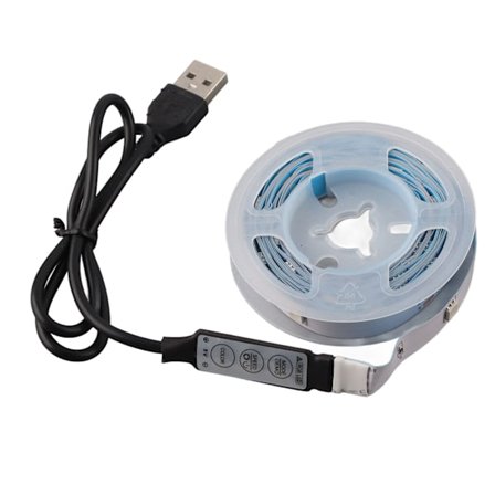 LED RGB Strip Lys 5V USB-drevet Farveskiftende Tapelys med Knapstyring til Soveværelse 4m 13.1ft