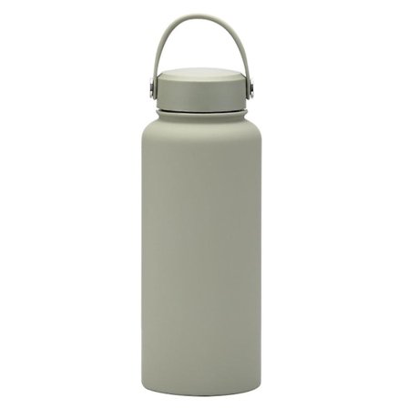 1 litran ruostumattomasta teräksestä valmistettu urheiluvälillä, termospullo, jossa on suuri kapasiteetti, kannettava ulkoiluvälillä, jossa on kahva