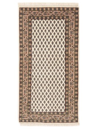 Mir Indisk Matta Handknuten 73X140 Brun/Beige Indien