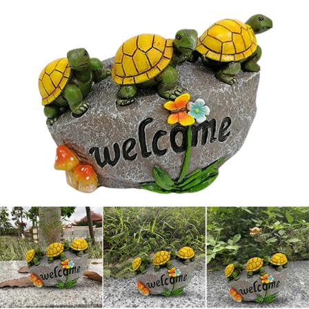 Simulerad sköldpadda sten blomkruka Harts Suckulent plantering Kreativ landskapsprydnad för hemträdgård innergård Turtle