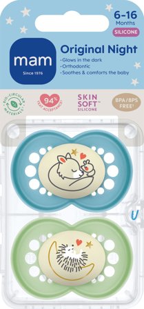 Mam Original Night narresmokk 6-16 måneder blå 2 stk