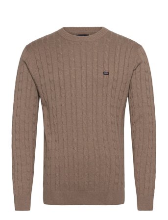 Lexington Clothing Cotton Cable Knitted Sweater - Beige - L